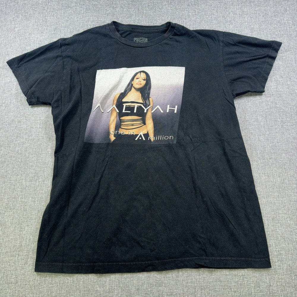 Aaliyah One in a Million FRCHS Los Angeles Graphic T-Shirt Black Large L R&B Tee